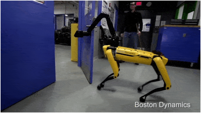 Spotmini-robots van Boston Dynamics trekken vrachtwagen