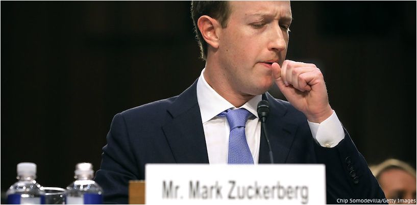 Mark Zuckerberg tijdens een rechtszitting