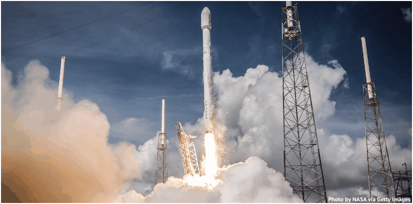 De Falcon 9-trap landen op een drijvend platform