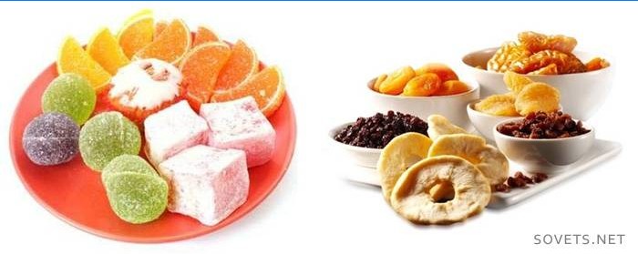 marmelade en gedroogd fruit met gewichtsverlies