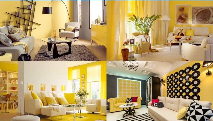 Tinten geel in de woonkamer
