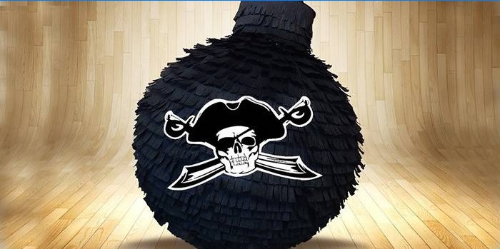 Cannonball pinata met piraat symbool