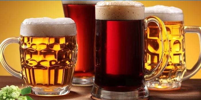 Bier van verschillende soorten in glazen