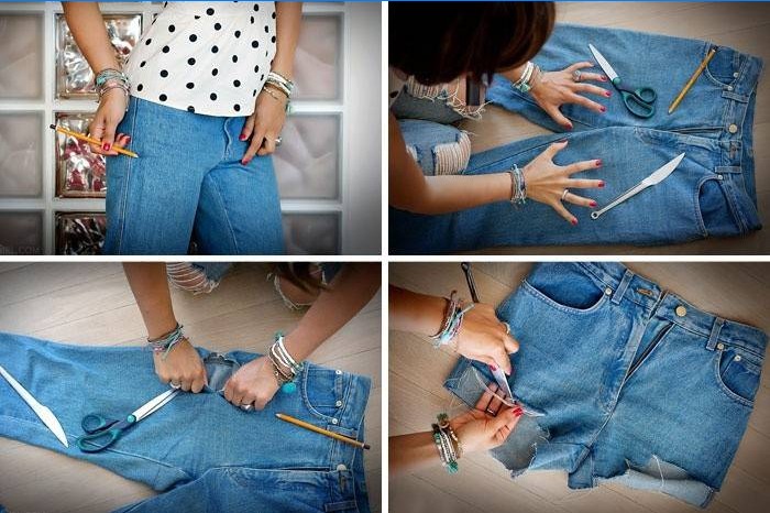 Doe het zelf jeansshorts