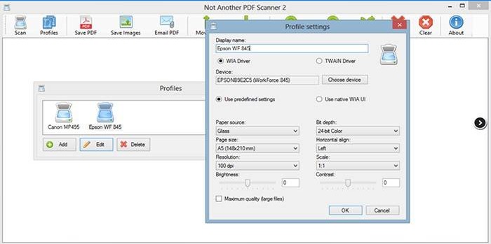 Programmavenster voor NAPS2-scanner met meertalige ondersteuning