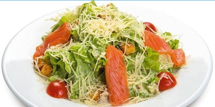 Caesar salade met rode vis