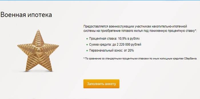 Militaire hypotheekvoorwaarden bij Sberbank