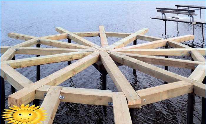 Hoe je met je eigen handen een loopbrug, een platform, een pier bij een reservoir bouwt