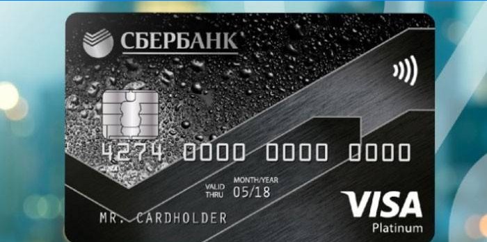 Zwarte kaart Visa Platinum Sberbank
