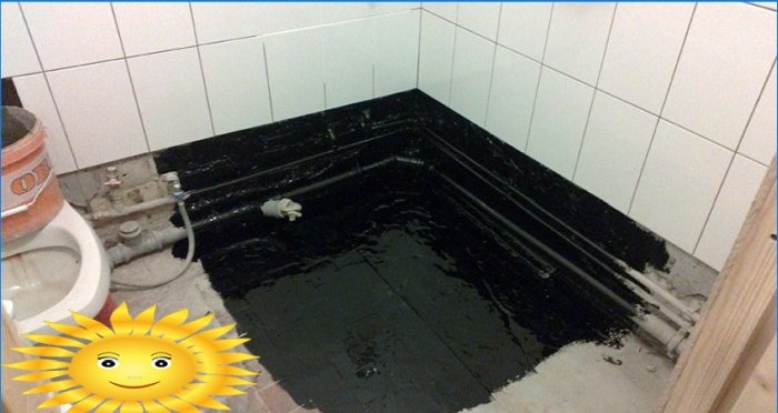 Waterdicht maken van een badkamer onder tegels