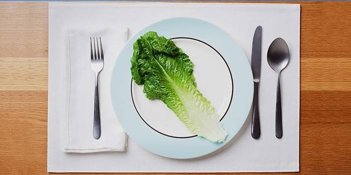 Salade op een bord