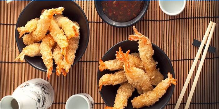 Garnalen in tempura
