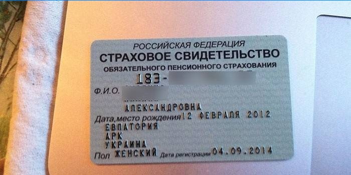 Verzekeringscertificaat van een burger van de Russische Federatie
