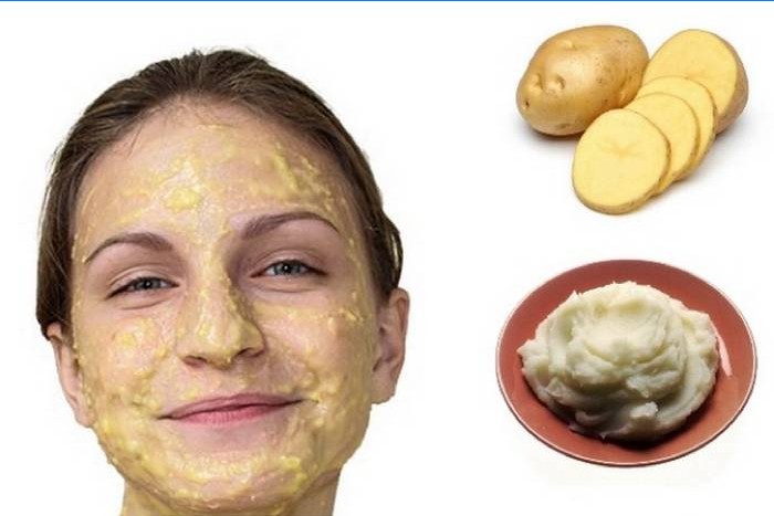 Aardappel voor het bleken van het gezicht