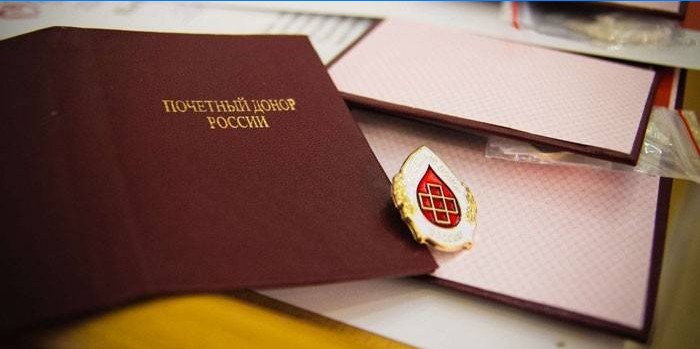 Certificaat van ere-donor van Rusland