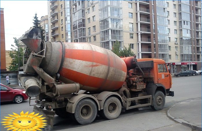 Levering van beton door vrachtwagenmixer
