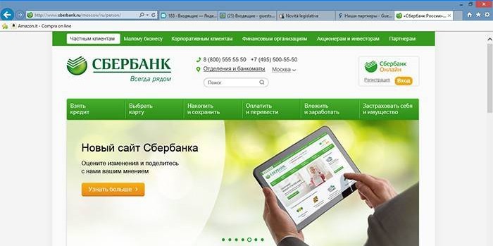 Website van Sberbank
