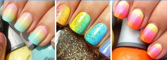 Rainbow Ombre op nagels