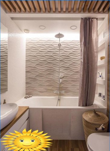 Ontwerp en decoratie van de gecombineerde badkamer: 20 foto-ideeën