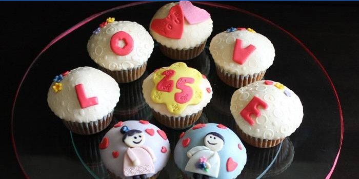Huwelijksverjaardag Cupcakes