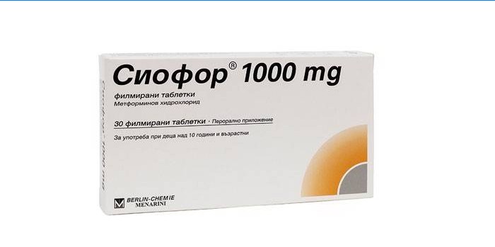 Siofor-tabletten in verpakking