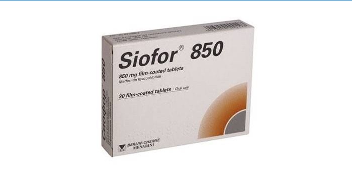 Siofor 850 tabletten per verpakking