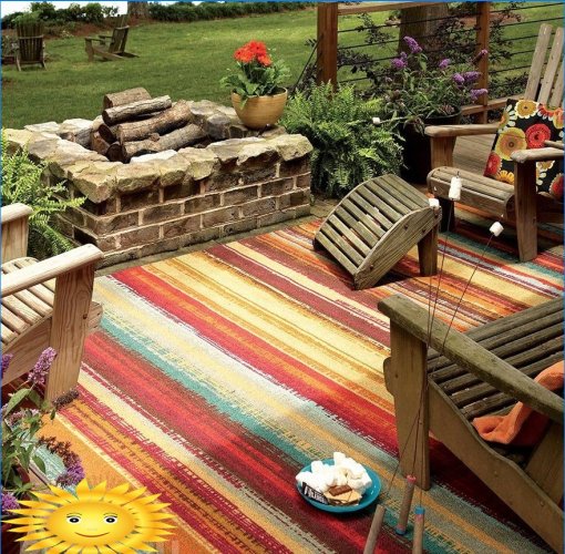 Patio's en terrassen met tapijt