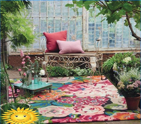 Patio's en terrassen met tapijt