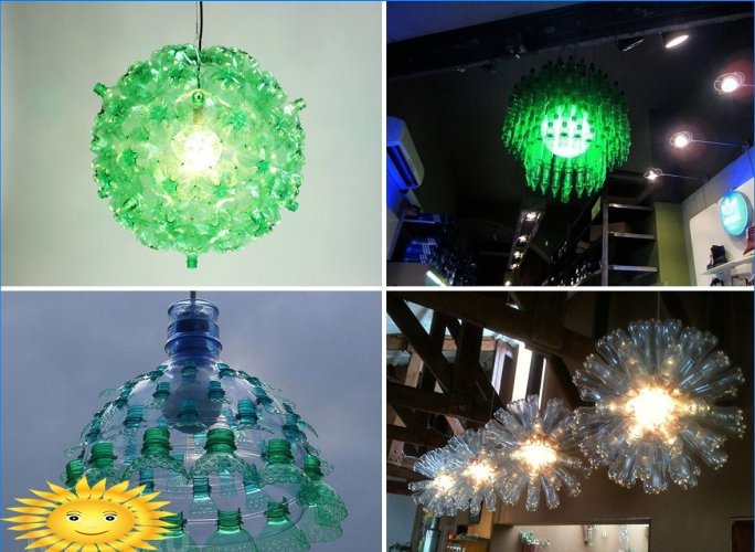 Lampenkappen en lampen van plastic flessen