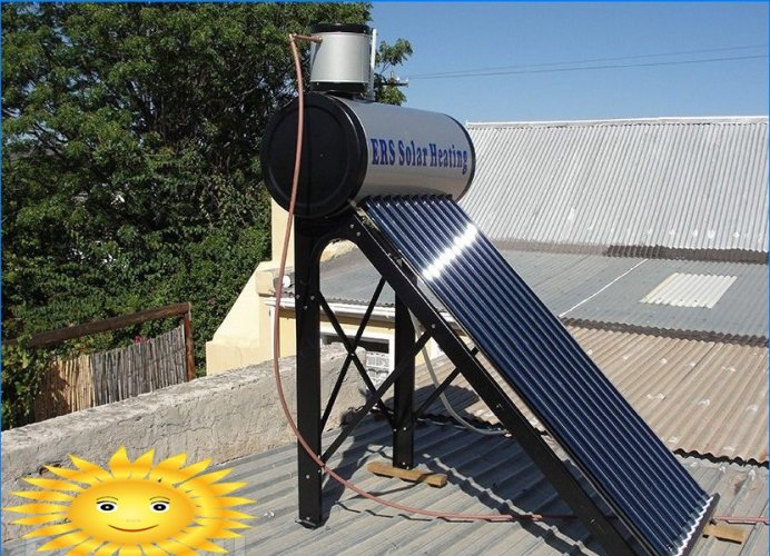 Vacuüm zonnecollector met tank