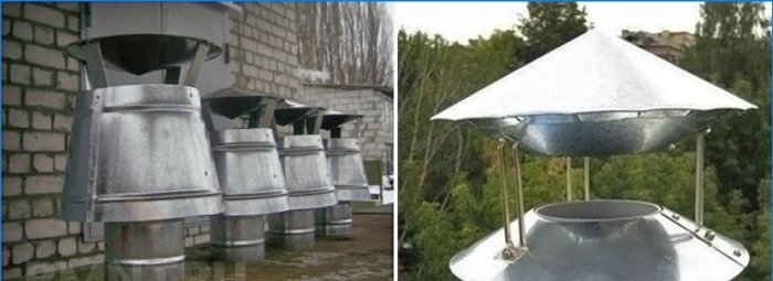 Deflectors voor ventilatie en schoorsteen. DIY montage-instructies