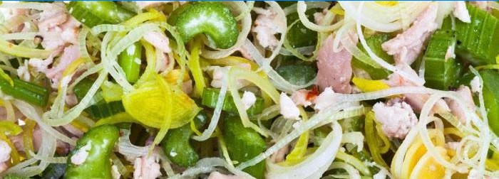 Salade met selderij voor het dieet van Protasov
