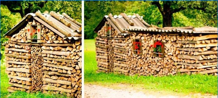 Huis gemaakt van brandhout