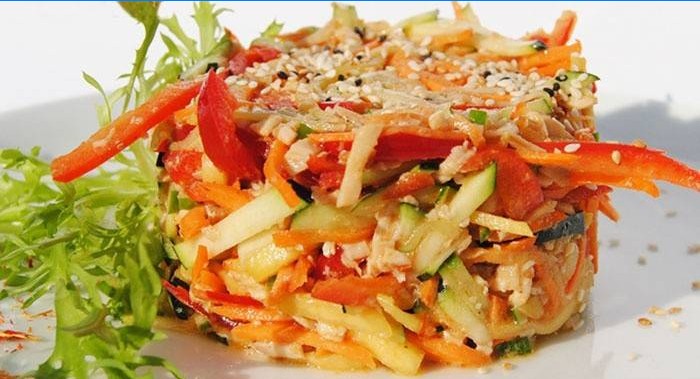 Thaise salade met kip en paprika