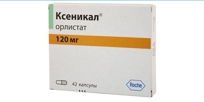 Xenical-tabletten per verpakking
