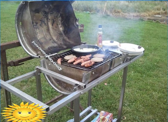 Barbecue van een vat