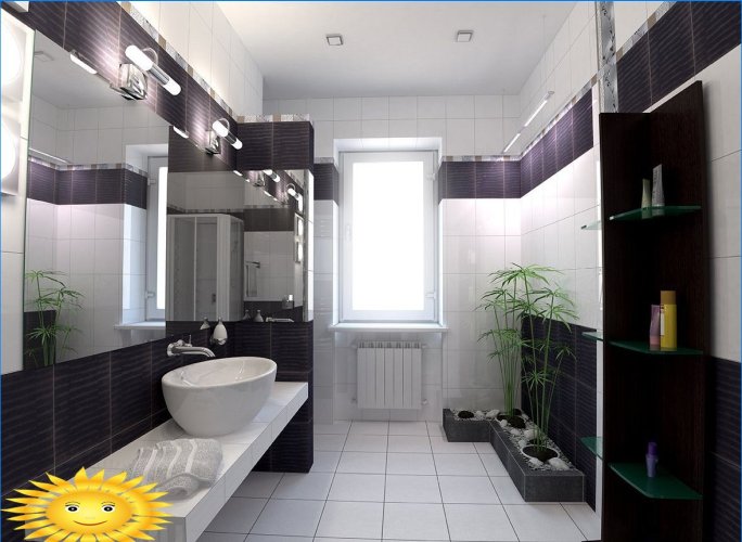 Zwart-witte badkamer