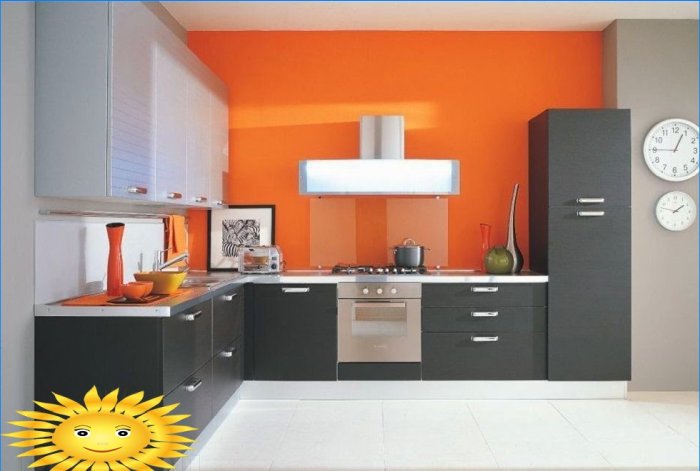 Grijs-oranje keuken