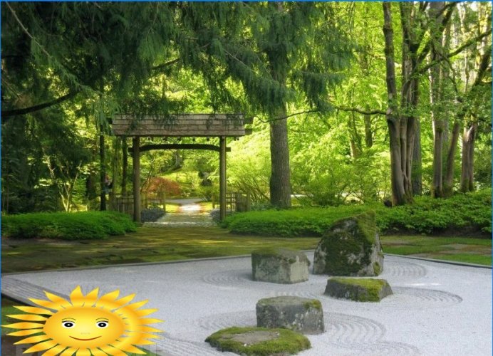 De Japanse tuin is een klassiek voorbeeld van etnische stijl in landschapsontwerp