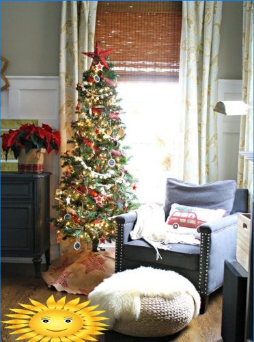 Kerstdecoratie van het appartement: 20 foto-ideeën