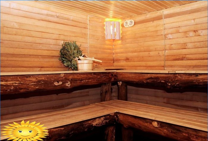 Planken in de stoomkamer: foto's en voorbeelden van het afwerken van het bad