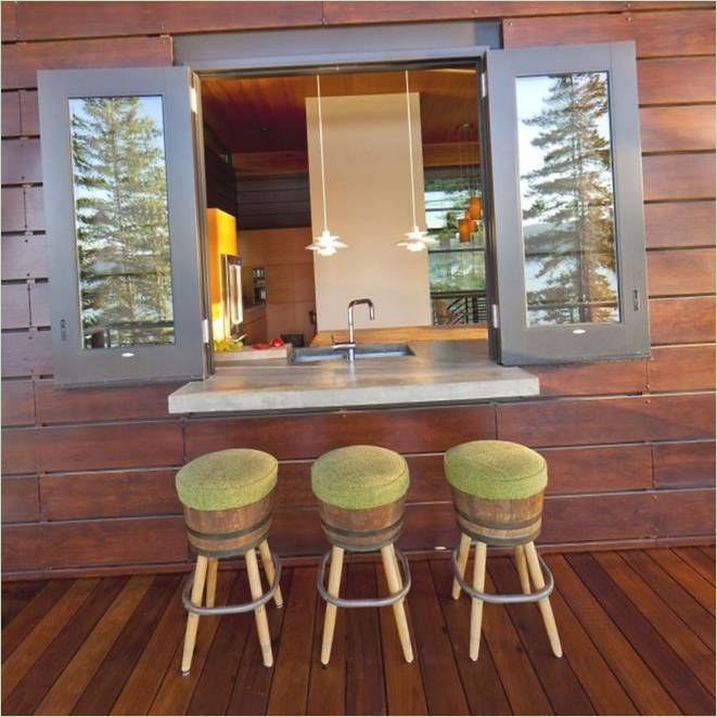 Keuken en Bar bij Lake Coeur d'Alene Residences in de VS
