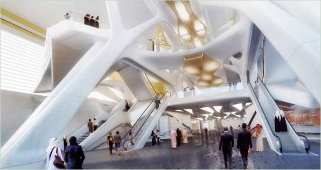 Het modieuze verhoogde metrostation van Saoedi-Arabië van het prachtige Zaha Hadid