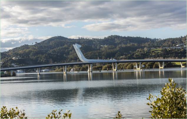 Unieke brug over de Hatea-rivier in Whangarei, Nieuw-Zeeland