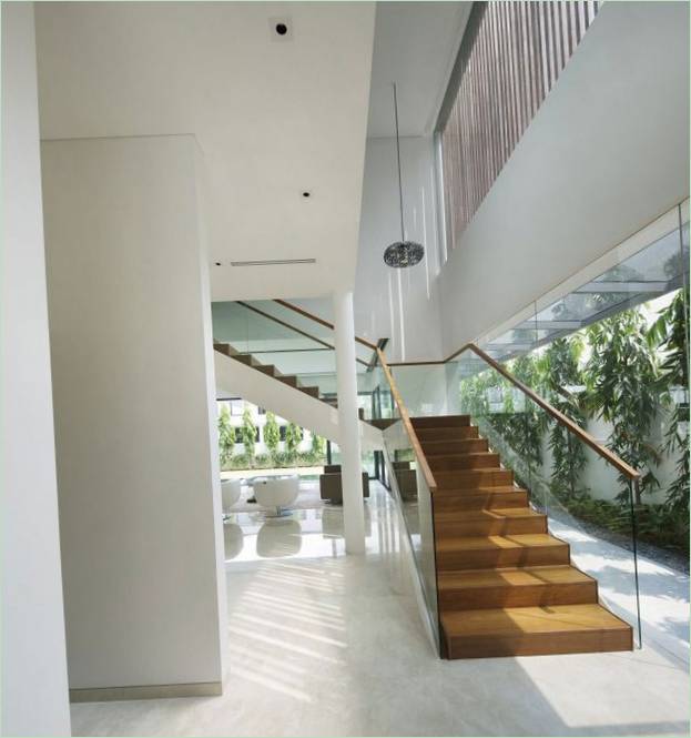 Interieurontwerp voor het moderne Wind Vault House in Singapore