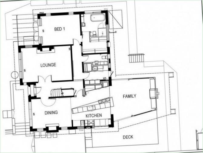 Plan voor Kew House in Melbourne