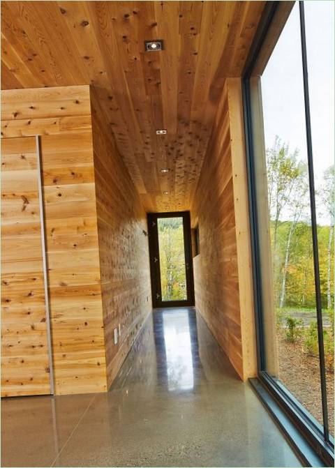 Het ontwerp van een houten huis in Quebec