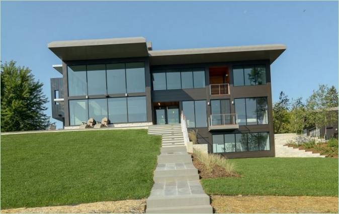 Het ontwerp van Edgewater's glazen huis met meerdere verdiepingen in Minnesota, VS