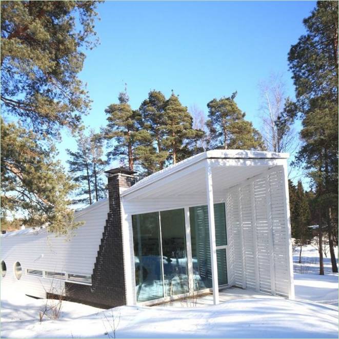 Ontwerp van een modern boshuis in Finland