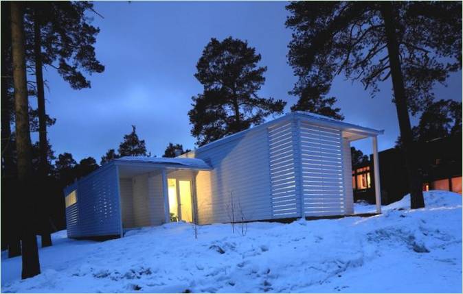 Ontwerp van een modern boshuis in Finland